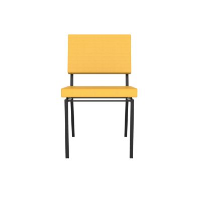 Lensvelt Gerrit Veenendaal Chair Without Armrests Lemon 051 (Price Level 1) Black Frame (RAL9005) Hard Leg Ends