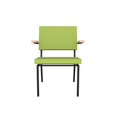 Lensvelt Gerrit Veenendaal Low Chair With Armrests Fairway 020 (Price Level 1) Black Frame (RAL9005) Hard Leg Ends
