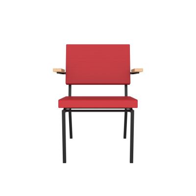 Lensvelt Gerrit Veenendaal Low Chair With Armrests Grenada 010 (Price Level 1) Black Frame (RAL9005) Hard Leg Ends