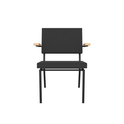Lensvelt Gerrit Veenendaal Low Chair With Armrests Havana Black 090 (Price Level 0) Black Frame (RAL9005) Hard Leg Ends