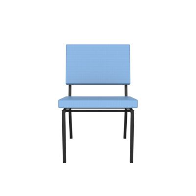 Lensvelt Gerrit Veenendaal Low Chair Without Armrests Blue Horizon 040 (Price Level 1) Black Frame (RAL9005) Hard Leg Ends
