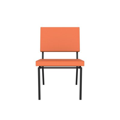 Lensvelt Gerrit Veenendaal Low Chair Without Armrests Burn Orange 102 (Price Level 1) Black Frame (RAL9005) Hard Leg Ends