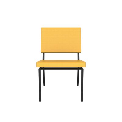Lensvelt Gerrit Veenendaal Low Chair Without Armrests Lemon 051 (Price Level 1) Black Frame (RAL9005) Hard Leg Ends