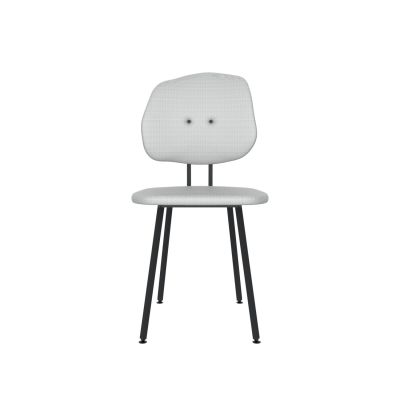 Lensvelt Maarten Baas Chair 101 (Not Stackable - Without Armrests) Backrest G Breeze Light Grey 171 Black (RAL9005) Hard Leg Ends