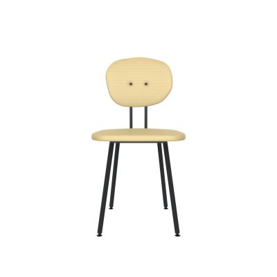 Lensvelt Maarten Baas Chair 101 (Not Stackable - Without Armrests) Backrest A Light Brown 141 Black (RAL9005) Hard Leg Ends