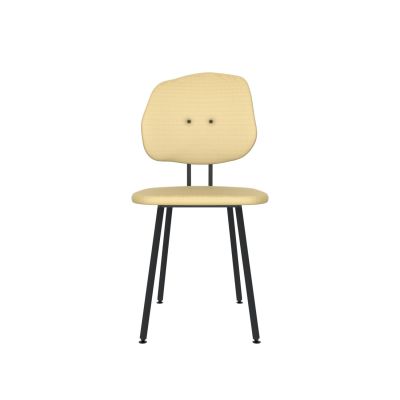 Lensvelt Maarten Baas Chair 101 (Not Stackable - Without Armrests) Backrest G Light Brown 141 Black (RAL9005) Hard Leg Ends