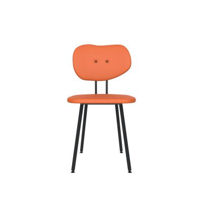 Lensvelt Maarten Baas Chair 101 (Not Stackable - Without Armrests) Backrest B Burn Orange 102 Black (RAL9005) Hard Leg Ends