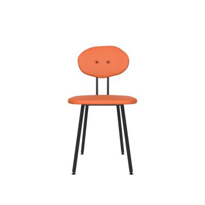 Lensvelt Maarten Baas Chair 101 (Not Stackable - Without Armrests) Backrest D Burn Orange 102 Black (RAL9005) Hard Leg Ends