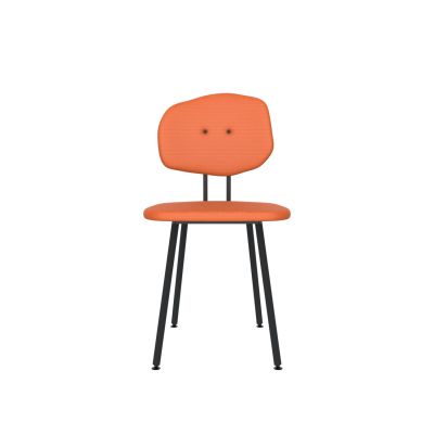 Lensvelt Maarten Baas Chair 101 (Not Stackable - Without Armrests) Backrest E Burn Orange 102 Black (RAL9005) Hard Leg Ends