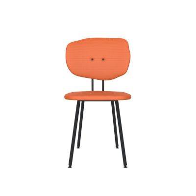 Lensvelt Maarten Baas Chair 101 (Not Stackable - Without Armrests) Backrest F Burn Orange 102 Black (RAL9005) Hard Leg Ends