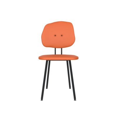 Lensvelt Maarten Baas Chair 101 (Not Stackable - Without Armrests) Backrest G Burn Orange 102 Black (RAL9005) Hard Leg Ends