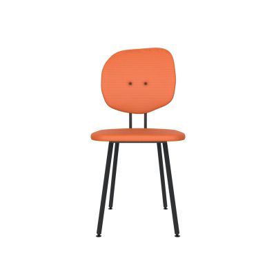 Lensvelt Maarten Baas Chair 101 (Not Stackable - Without Armrests) Backrest H Burn Orange 102 Black (RAL9005) Hard Leg Ends