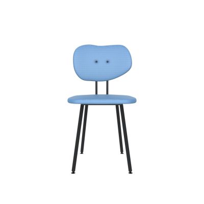 Lensvelt Maarten Baas Chair 101 (Not Stackable - Without Armrests) Backrest B Blue Horizon 040 Black (RAL9005) Hard Leg Ends