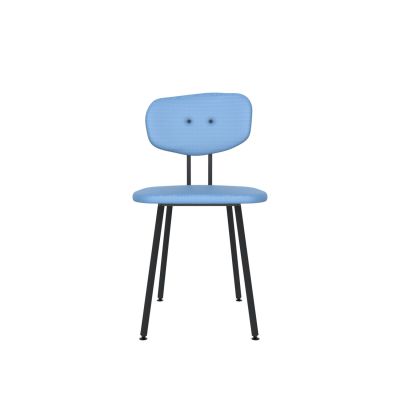 Lensvelt Maarten Baas Chair 101 (Not Stackable - Without Armrests) Backrest C Blue Horizon 040 Black (RAL9005) Hard Leg Ends