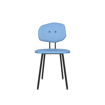 Lensvelt Maarten Baas Chair 101 (Not Stackable - Without Armrests) Backrest E Blue Horizon 040 Black (RAL9005) Hard Leg Ends
