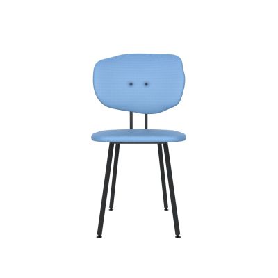 Lensvelt Maarten Baas Chair 101 (Not Stackable - Without Armrests) Backrest F Blue Horizon 040 Black (RAL9005) Hard Leg Ends