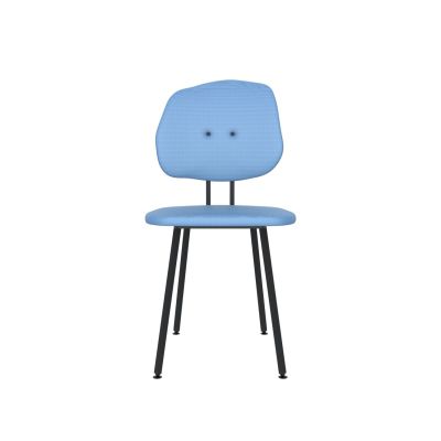 Lensvelt Maarten Baas Chair 101 (Not Stackable - Without Armrests) Backrest G Blue Horizon 040 Black (RAL9005) Hard Leg Ends