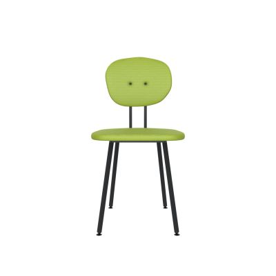 Lensvelt Maarten Baas Chair 101 (Not Stackable - Without Armrests) Backrest A Fairway Green 020 Black (RAL9005) Hard Leg Ends