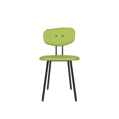 Lensvelt Maarten Baas Chair 101 (Not Stackable - Without Armrests) Backrest C Fairway Green 020 Black (RAL9005) Hard Leg Ends