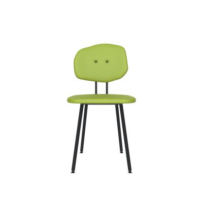 Lensvelt Maarten Baas Chair 101 (Not Stackable - Without Armrests) Backrest E Fairway Green 020 Black (RAL9005) Hard Leg Ends