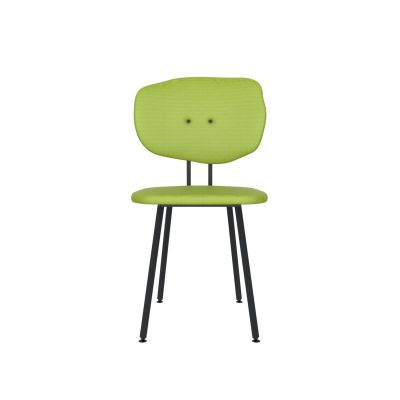 Lensvelt Maarten Baas Chair 101 (Not Stackable - Without Armrests) Backrest F Fairway Green 020 Black (RAL9005) Hard Leg Ends