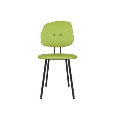 Lensvelt Maarten Baas Chair 101 (Not Stackable - Without Armrests) Backrest G Fairway Green 020 Black (RAL9005) Hard Leg Ends