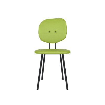 Lensvelt Maarten Baas Chair 101 (Not Stackable - Without Armrests) Backrest H Fairway Green 020 Black (RAL9005) Hard Leg Ends