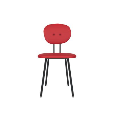 Lensvelt Maarten Baas Chair 101 (Not Stackable - Without Armrests) Backrest A Grenada Red 010 Black (RAL9005) Hard Leg Ends