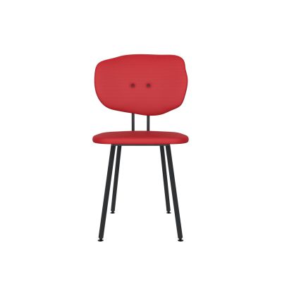 Lensvelt Maarten Baas Chair 101 (Not Stackable - Without Armrests) Backrest F Grenada Red 010 Black (RAL9005) Hard Leg Ends