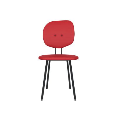 Lensvelt Maarten Baas Chair 101 (Not Stackable - Without Armrests) Backrest H Grenada Red 010 Black (RAL9005) Hard Leg Ends