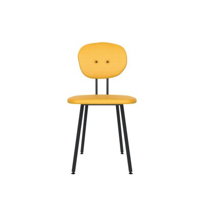 Lensvelt Maarten Baas Chair 101 (Not Stackable - Without Armrests) Backrest A Lemon Yellow 051 Black (RAL9005) Hard Leg Ends