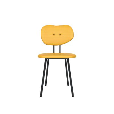 Lensvelt Maarten Baas Chair 101 (Not Stackable - Without Armrests) Backrest B Lemon Yellow 051 Black (RAL9005) Hard Leg Ends