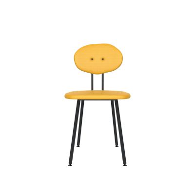 Lensvelt Maarten Baas Chair 101 (Not Stackable - Without Armrests) Backrest D Lemon Yellow 051 Black (RAL9005) Hard Leg Ends