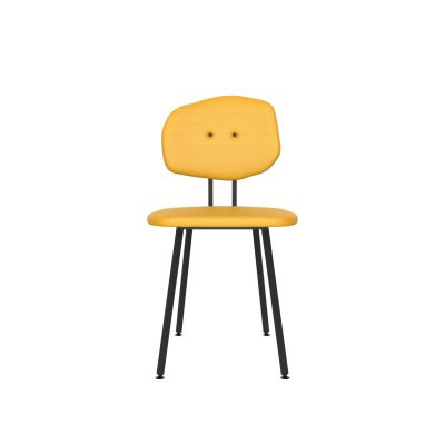 Lensvelt Maarten Baas Chair 101 (Not Stackable - Without Armrests) Backrest E Lemon Yellow 051 Black (RAL9005) Hard Leg Ends