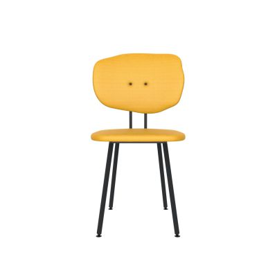 Lensvelt Maarten Baas Chair 101 (Not Stackable - Without Armrests) Backrest F Lemon Yellow 051 Black (RAL9005) Hard Leg Ends