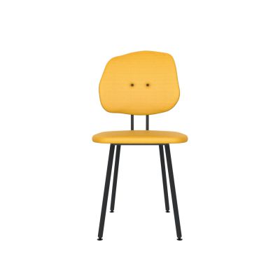 Lensvelt Maarten Baas Chair 101 (Not Stackable - Without Armrests) Backrest G Lemon Yellow 051 Black (RAL9005) Hard Leg Ends