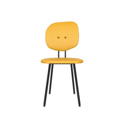 Lensvelt Maarten Baas Chair 101 (Not Stackable - Without Armrests) Backrest H Lemon Yellow 051 Black (RAL9005) Hard Leg Ends