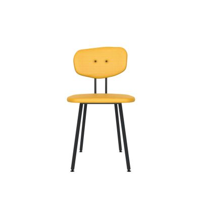 Lensvelt Maarten Baas Chair 101 (Not Stackable - Without Armrests) Backrest C Lemon Yellow 051 Black (RAL9005) Hard Leg Ends