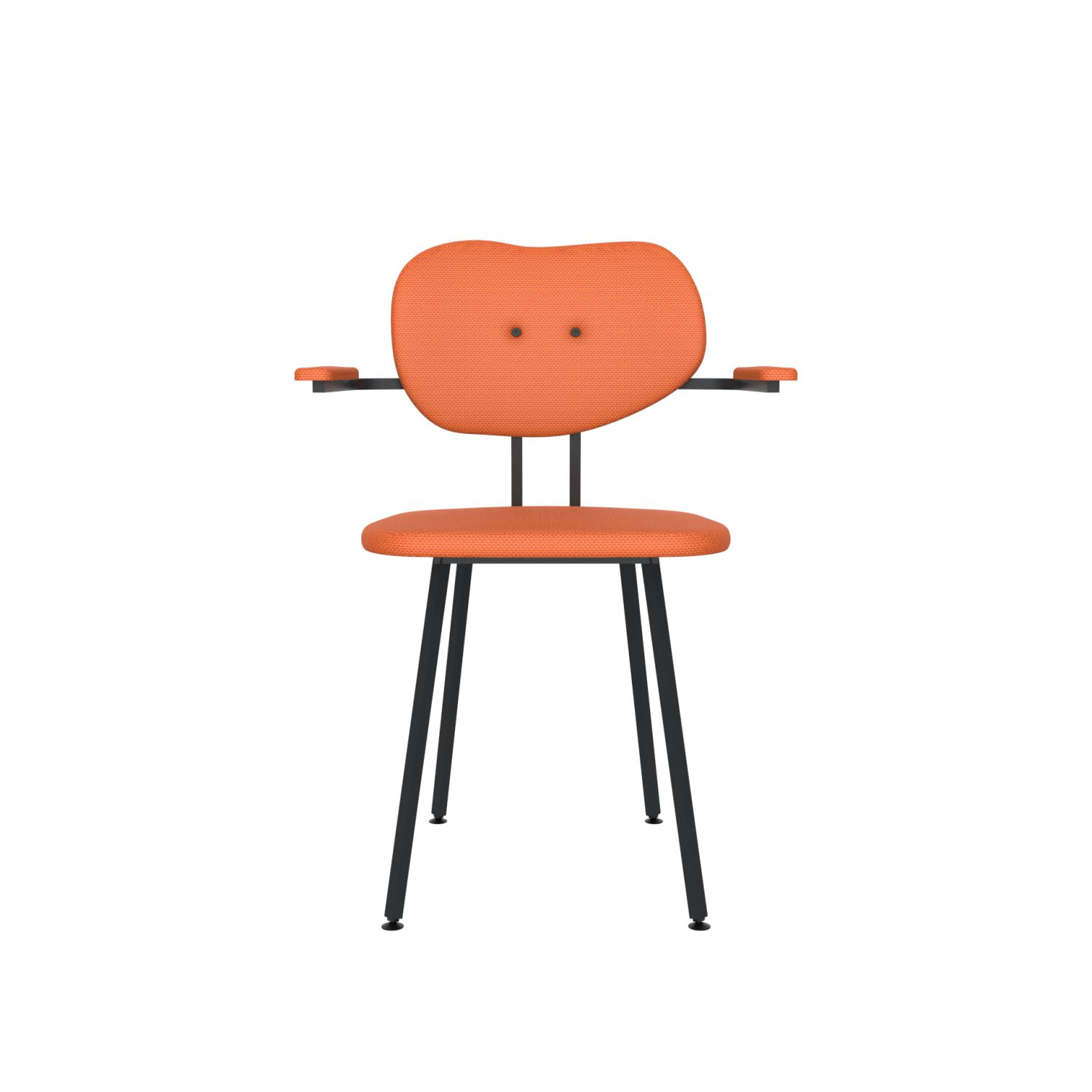 lensvelt maarten baas chair 102 not stackable with armrests backrest b burn orange 102 black ral9005 hard leg ends