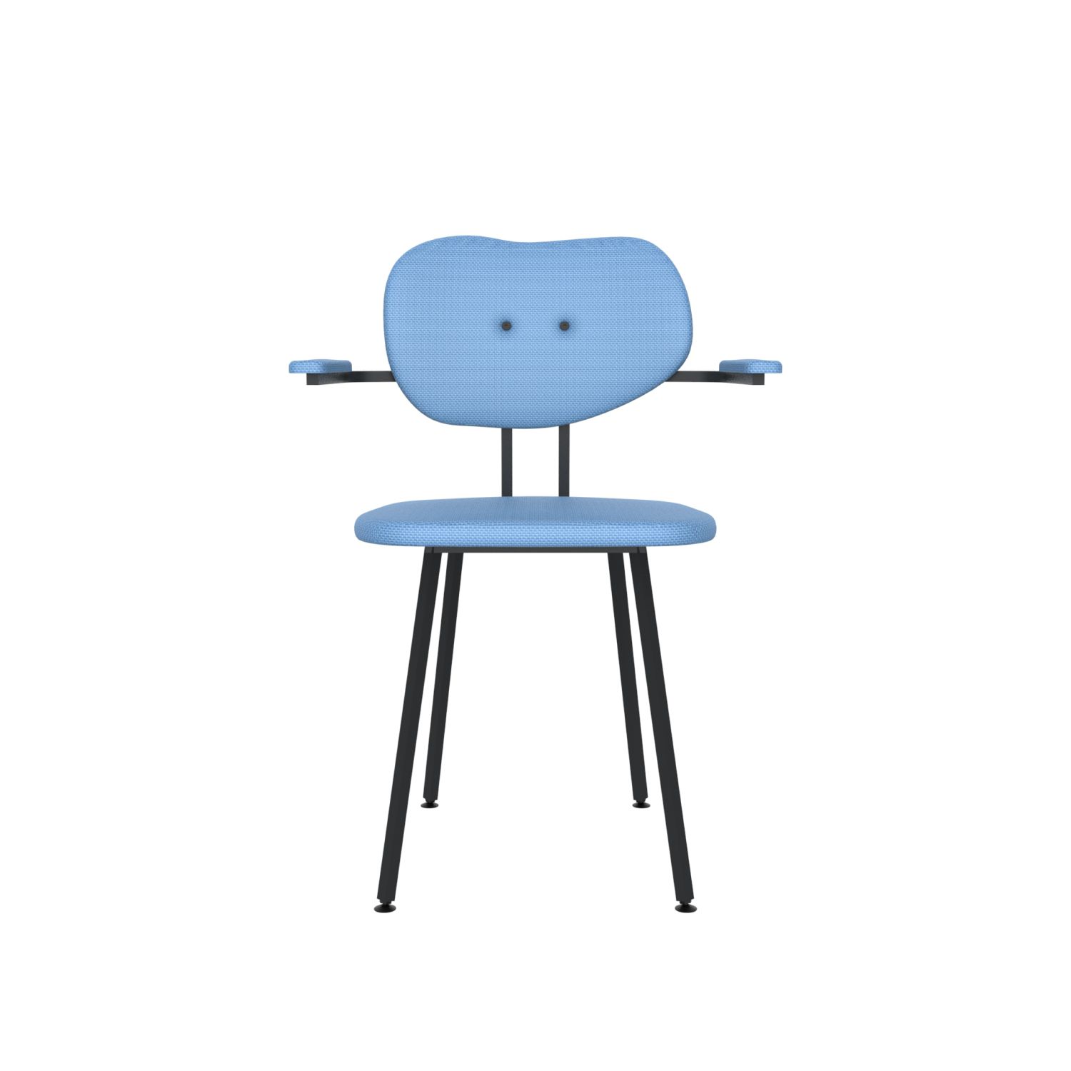 lensvelt maarten baas chair 102 not stackable with armrests backrest b blue horizon 040 black ral9005 hard leg ends