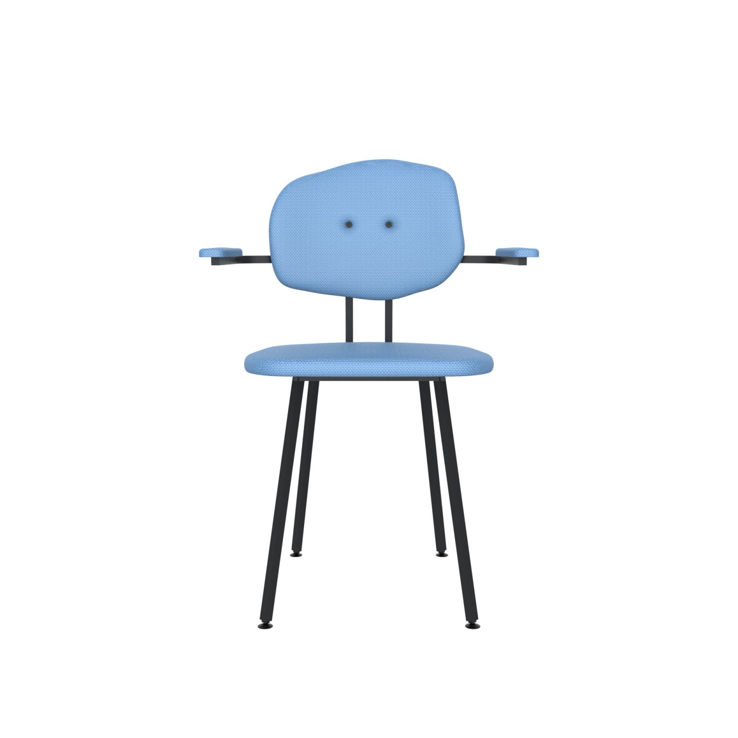 lensvelt maarten baas chair 102 not stackable with armrests backrest e blue horizon 040 black ral9005 hard leg ends