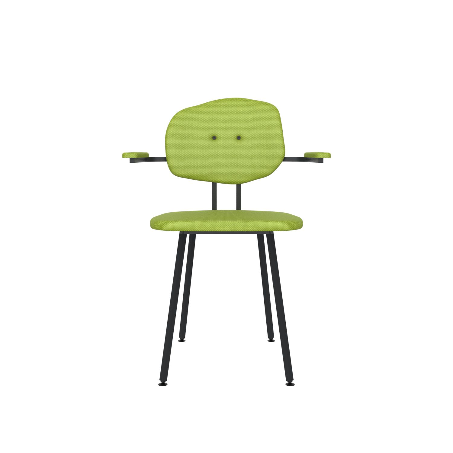 lensvelt maarten baas chair 102 not stackable with armrests backrest e fairway green 020 black ral9005 hard leg ends