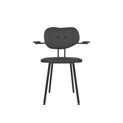 Lensvelt Maarten Baas Chair 102 (Not Stackable - With Armrests) Backrest B Havana Black 090 Black (RAL9005) Hard Leg Ends