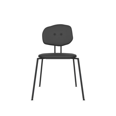 Lensvelt Maarten Baas Chair 141 (Stackable - Without Armrests) Backrest E Havana Black 090 Black (RAL9005) Hard Leg Ends