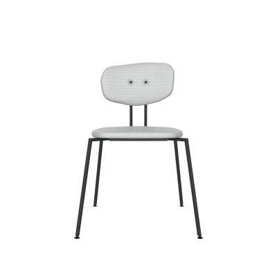 Lensvelt Maarten Baas Chair 141 (Stackable - Without Armrests) Backrest C Breeze Light Grey 171 Black (RAL9005) Hard Leg Ends