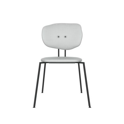 Lensvelt Maarten Baas Chair 141 (Stackable - Without Armrests) Backrest F Breeze Light Grey 171 Black (RAL9005) Hard Leg Ends