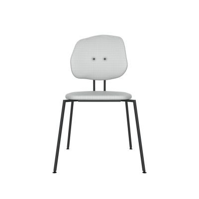 Lensvelt Maarten Baas Chair 141 (Stackable - Without Armrests) Backrest G Breeze Light Grey 171 Black (RAL9005) Hard Leg Ends