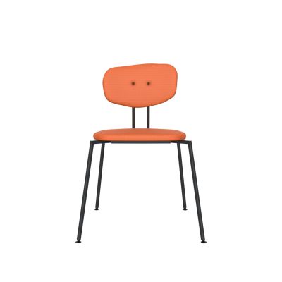 Lensvelt Maarten Baas Chair 141 (Stackable - Without Armrests) Backrest C Burn Orange 102 Black (RAL9005) Hard Leg Ends