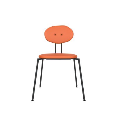 Lensvelt Maarten Baas Chair 141 (Stackable - Without Armrests) Backrest D Burn Orange 102 Black (RAL9005) Hard Leg Ends