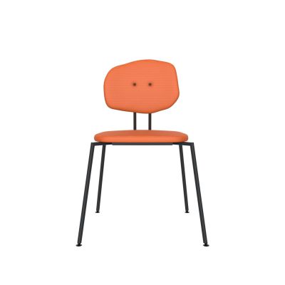Lensvelt Maarten Baas Chair 141 (Stackable - Without Armrests) Backrest E Burn Orange 102 Black (RAL9005) Hard Leg Ends